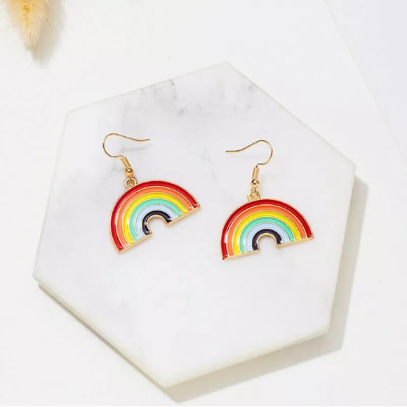 Jewelry - ElegantDrop Earrings 18kYellow Gold Platedrainbow